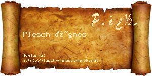 Plesch Ágnes névjegykártya